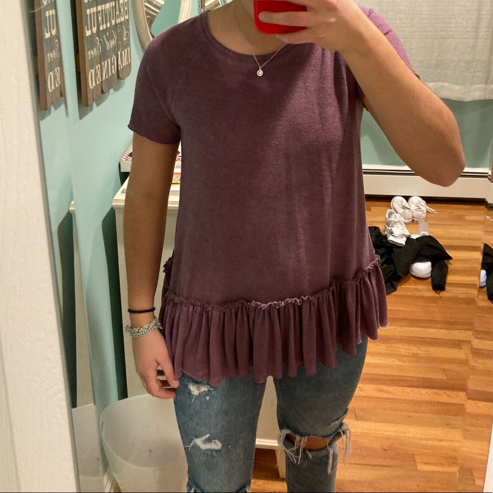 Purple short sleeve t shirt